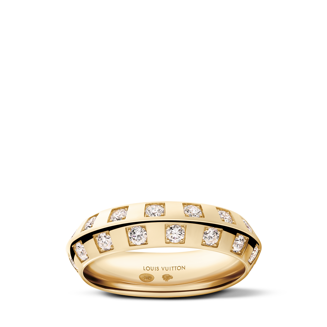 Le Damier de Louis Vuitton Medium Ring, Yellow Gold and Diamonds 0